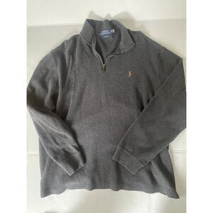 Polo Ralph Lauren Gray Estate Rib 1/4 Zip Pullover Sweater Size XXL‎